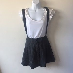 dark gray skirt overalls